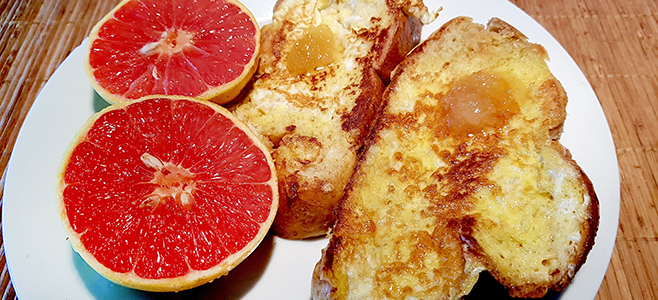 French toast and grapefruit