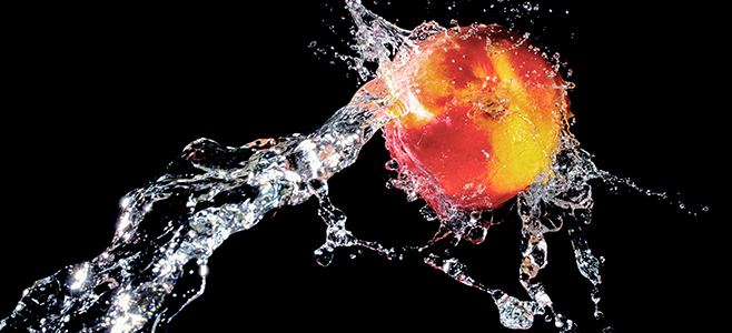 water filled peach