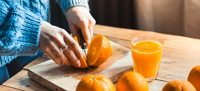 oranges being cut