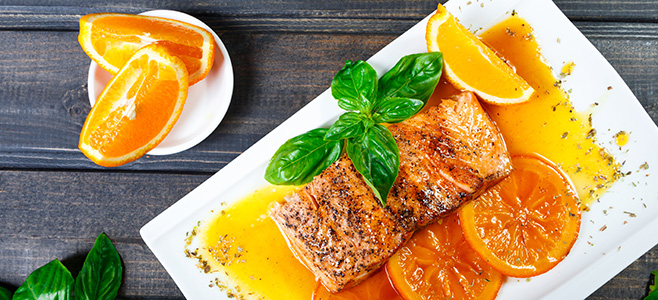 fresh tangerine glazed salmon