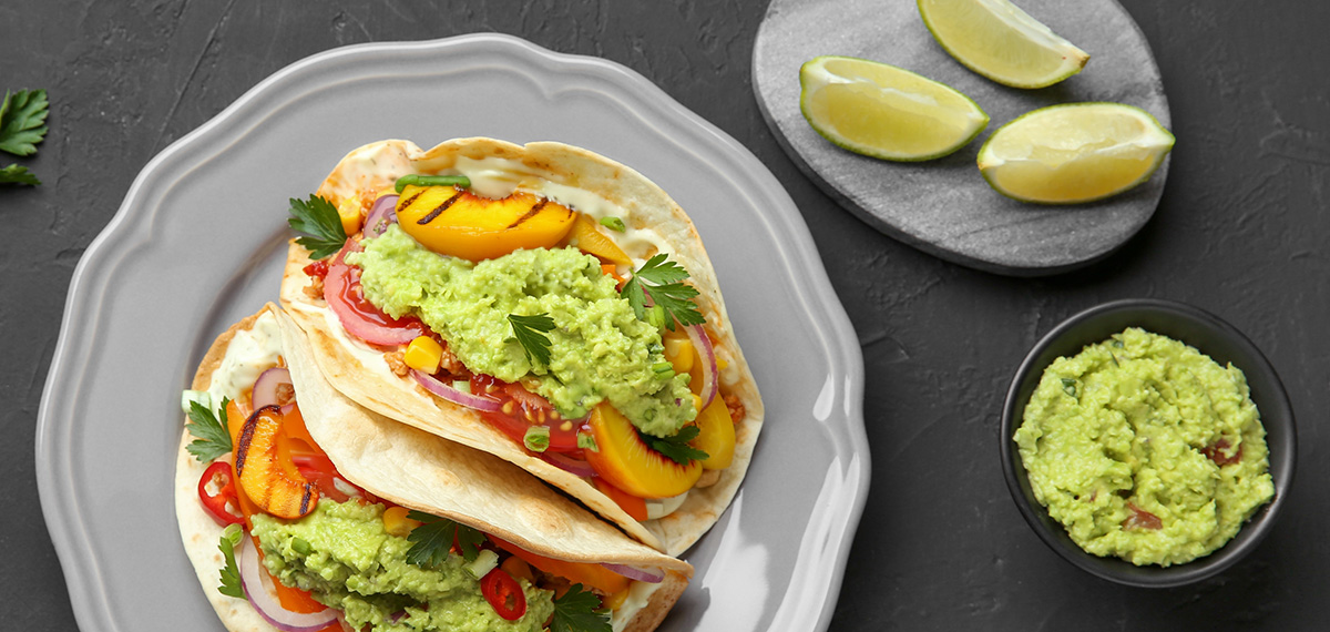 Hale Groves Peach & Pepper Veggie Tacos Recipe