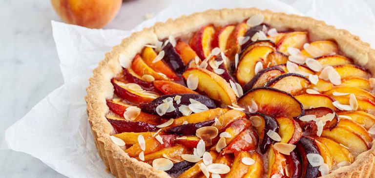 Peach Almond Tart Recipe by hale groves