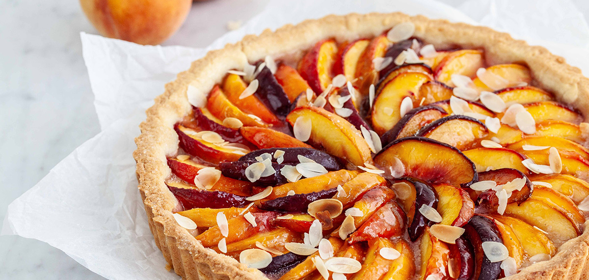 Peach Almond Tart Recipe by hale groves