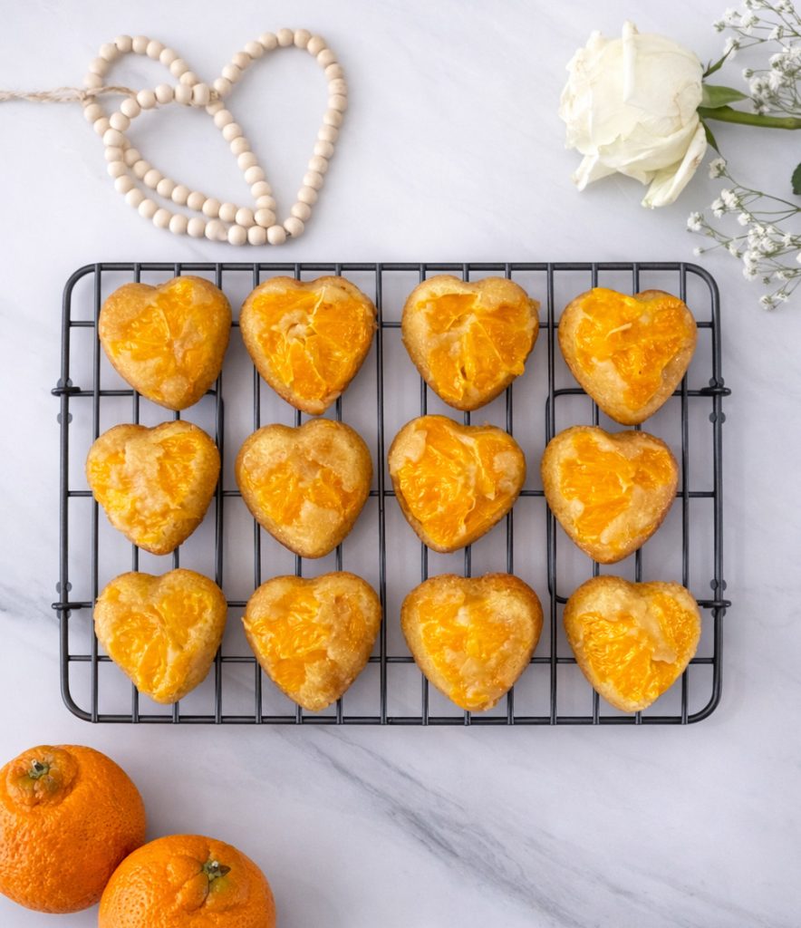 Easy Honeybell Upside-Down Heart Cakes recipe by hale groves