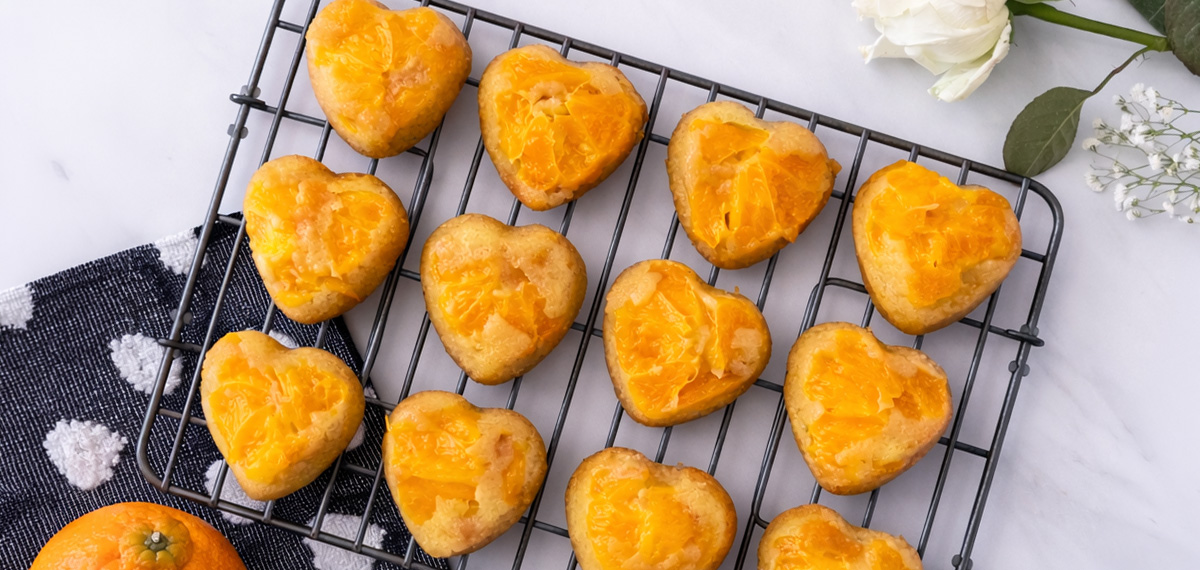 Easy Honeybell Upside-Down Heart Cakes recipe by hale groves
