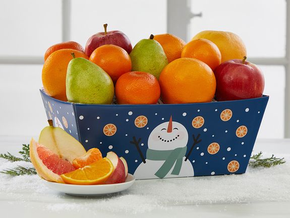Citrus Snowman Fruit Basket Box