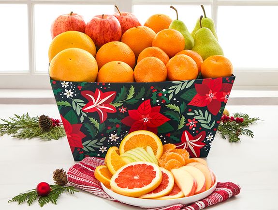 Festive Floral All Fruit Basket Box