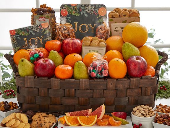 Joyful Giving Basket - Large Gift Basket - Premium Fruit Basket - Holiday Gift Basket