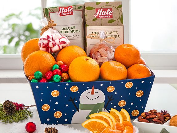 Deluxe Citrus Snowman Basket Box