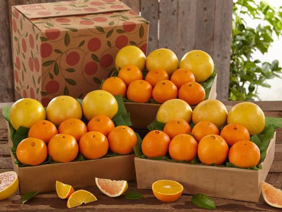 3 Trays Navel Oranges & Ruby Red Grapefruit, Approx. 27 lbs.
