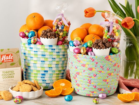 Woven Rope Spring Gift Basket