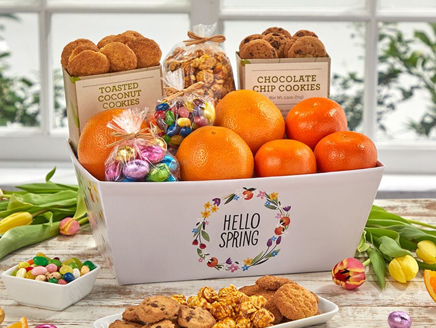 Bowl Spring Box Hello Spring Basket Box with Navels