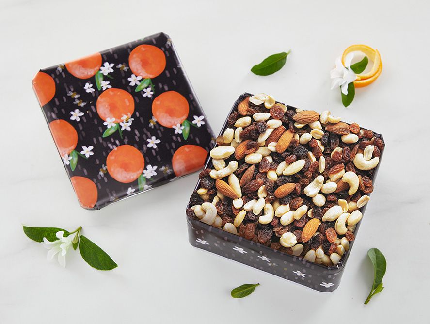 Fruit & Nut Snack Mix in Orange Delight Tin