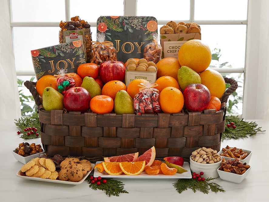 Joyful Giving Basket - Large Gift Basket - Premium Fruit Basket - Holiday Gift Basket
